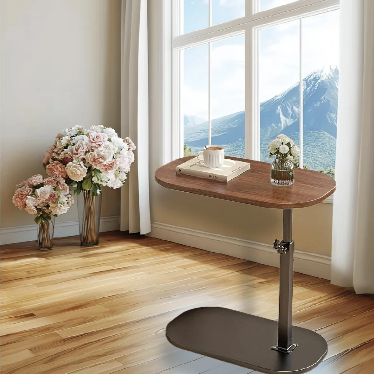 

Portable Adjustable Folding Side Table/Laptop Desk, for Home Office, Coffee Table, Bedside Sofa, Office Reception Area, Mother's