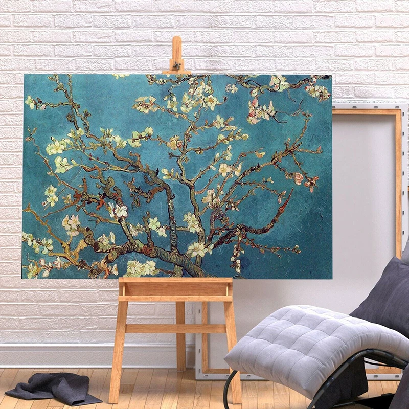 Vintage Van Gogh Almond Blossoms Wall Art HD Pictures Canvas Paintings And Print For Living Room Home Decor Frameless Fans Gifts