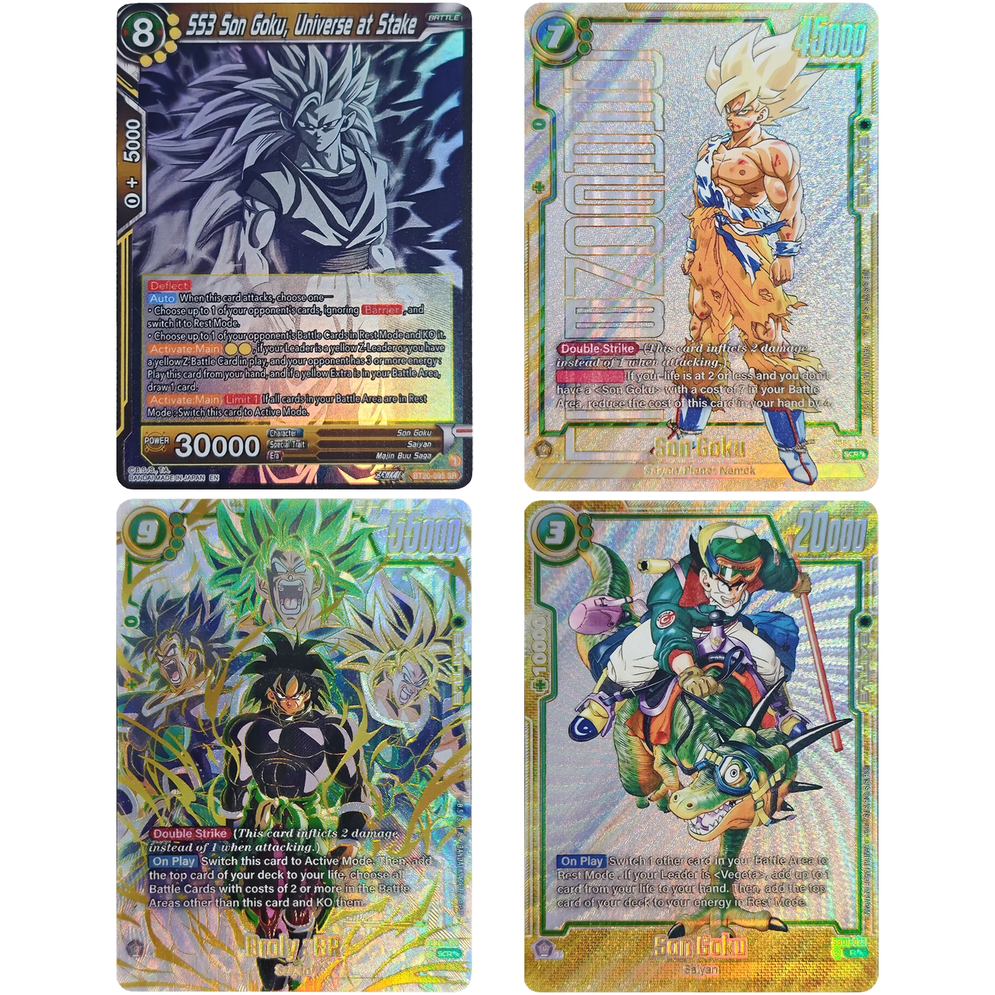 Diy Self Made Dragon Ball Super Saiyan Son Goku Broli English Version Rare Flash Card Classic Anime Collection Card Gift Toy