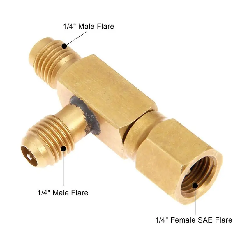A005-2X Air Conditioner Ball Valve 1/4 Inch SAE Adapter And 1/4 Inch Valves Core Quick Coupler,For R134A Refrigerant