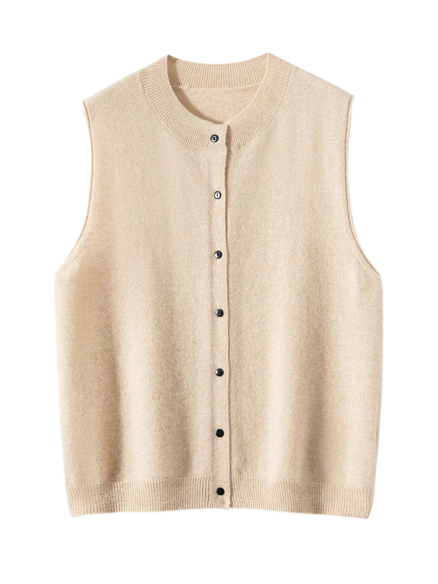 

Женский вязаный жилет Pure Camere с круглым вырезом, свободного кроя, модный, с высоким воротником, на пуговицах, для тепла и защиты от холода