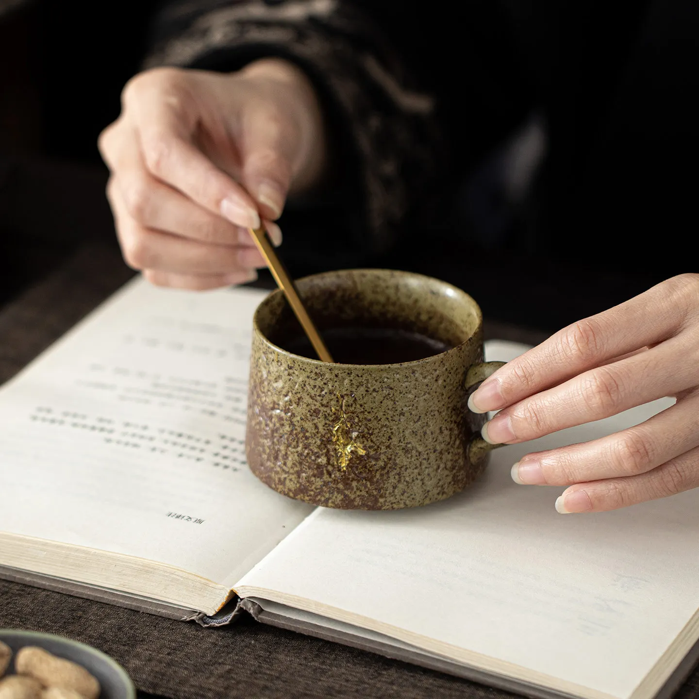 Ceramic Mug With Rivets Chinese Retro Afternoon Tea Cup Personal Water Cup For Home And Office