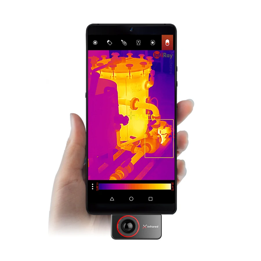 Infiray T3 Pro Thermal imager For Phone Android Type C Resolution 384x288 25Hz  Industrial water pipe inspection infrared camera