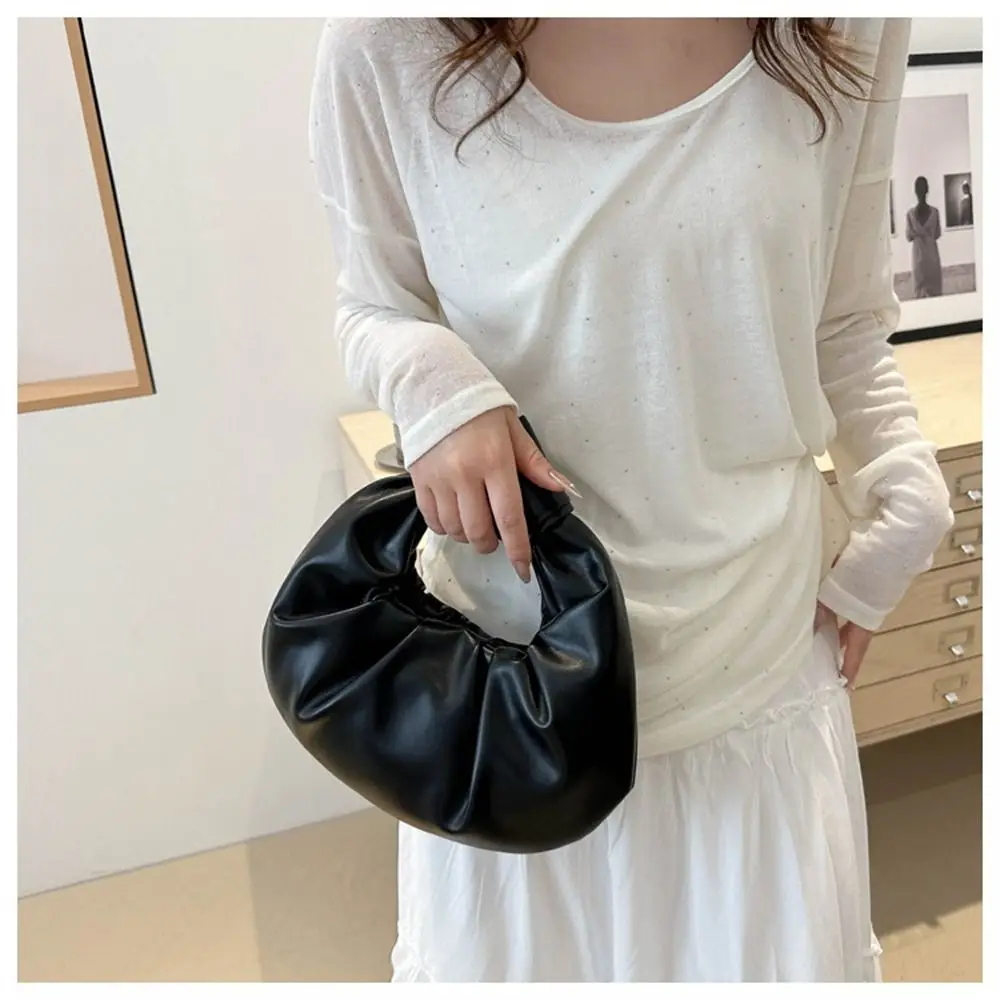 Fashion PU Leather Shoulder Bags Lightweight Solid Color Totes Large Capacity Handbags for Women Girls - view 3