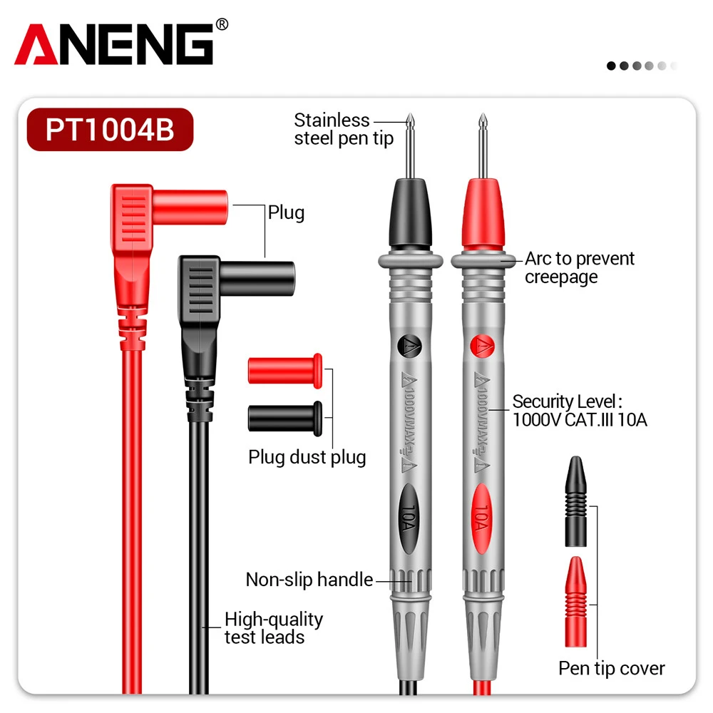 ANENG PT1004B Digital Multimeter Test Leads 1000V 10A Probe Tester Cable Combination Measuring Probe Cable for tester Multimetro