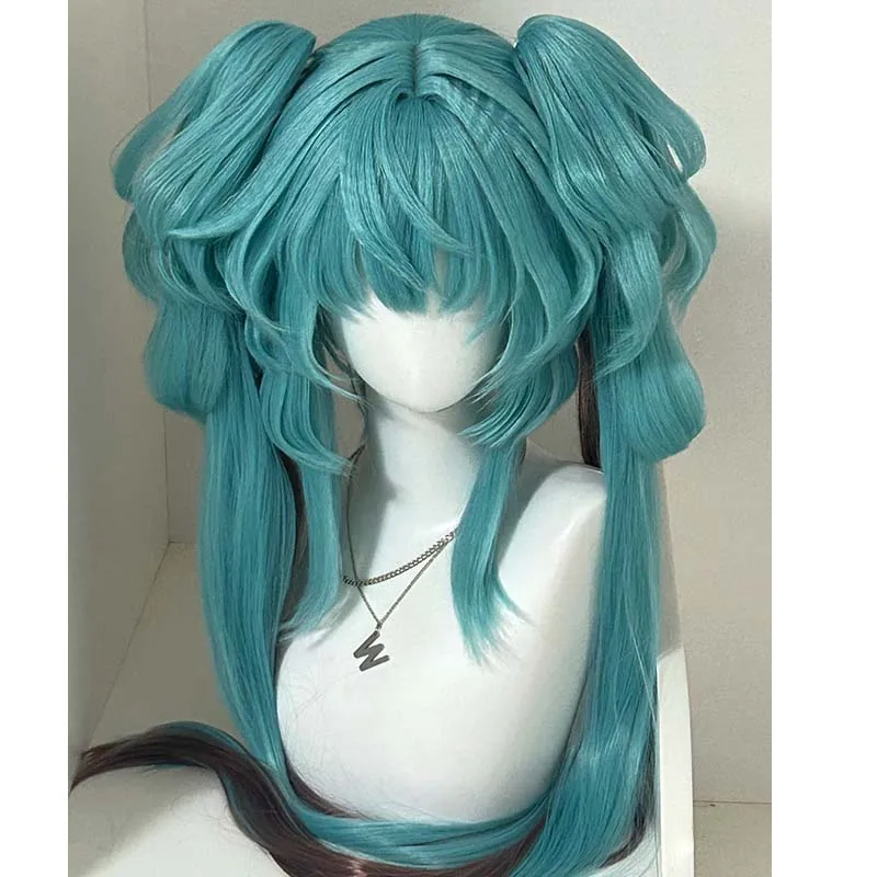 

Demon Mikuu Cosplay Wig Synthetic Fiber Double Ponytails Anime Character Costume Hair For Halloween Christmas