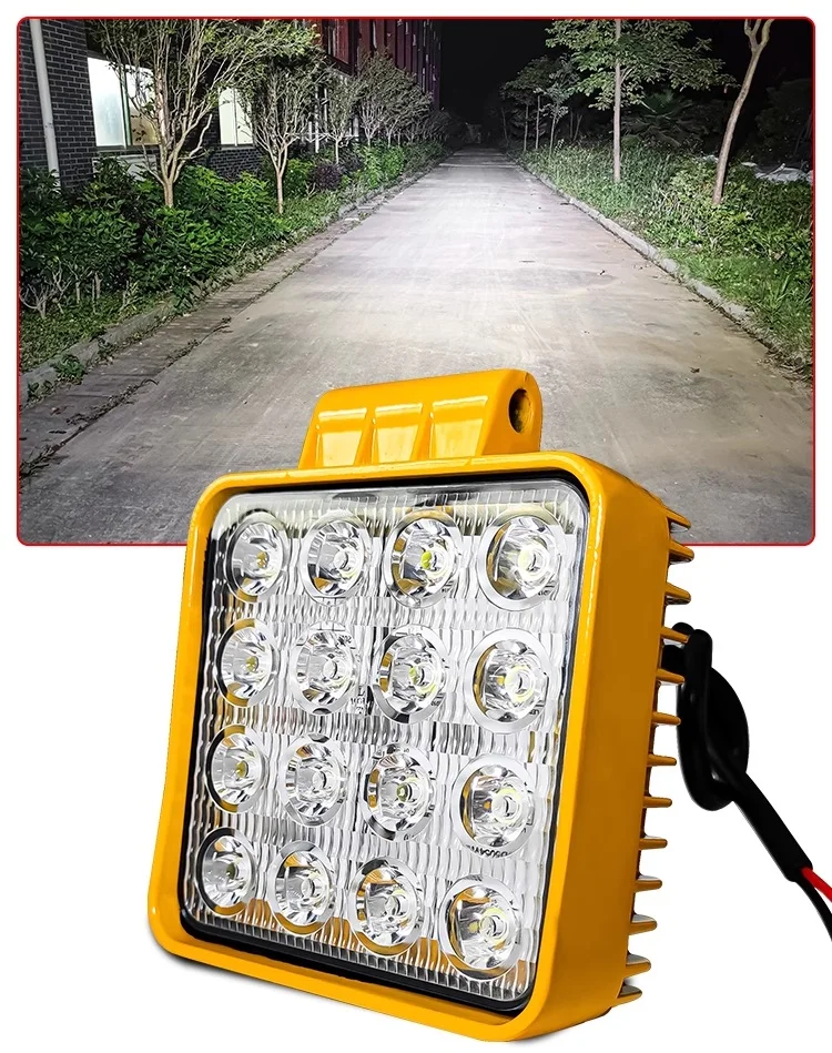 

16 LED beads 48W 10-60V DC high brightness white light long-life work light seismic running light for loader, shovel, excavator