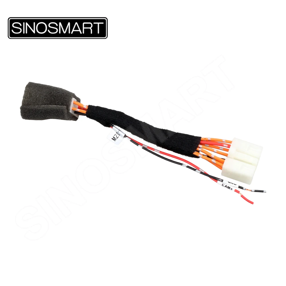 SINOSMART C10 10-PIN Connection Harness for Mazda OEM Screen Reversing Camera without Damaging Car Wiring