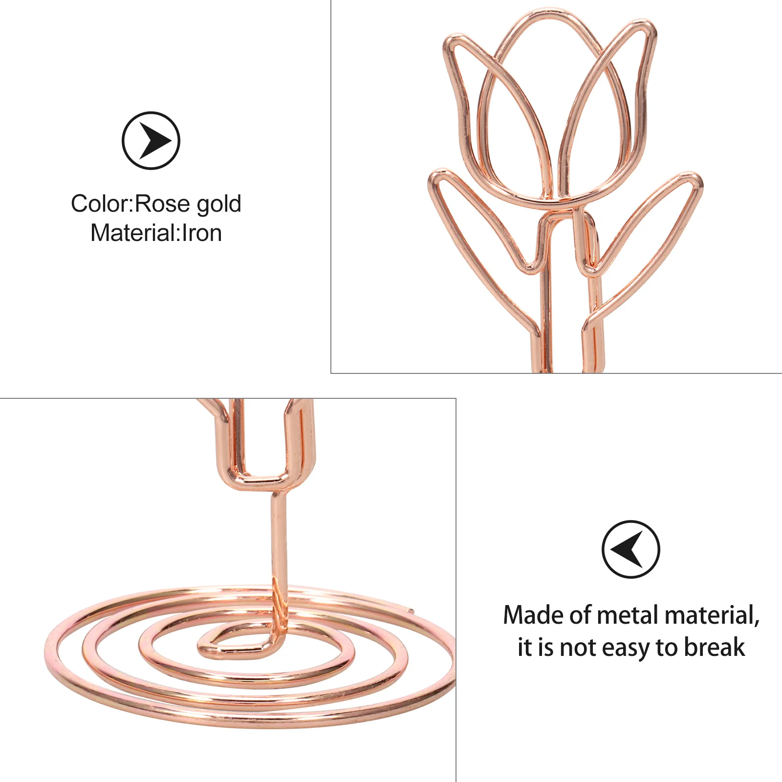 

10Pcs Table Number Holders Flower Photo Clips for Birthdays Weddings Anniversaries Picture Stands Card Holder Base Included