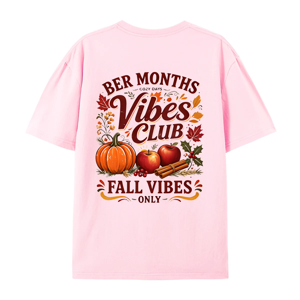 BER Months Are My Favorite Months Fall Winter Short Sleeve T‑Shirt Women Retro Graphic Crew Neck Cotton Tee Holiday Daily Casual