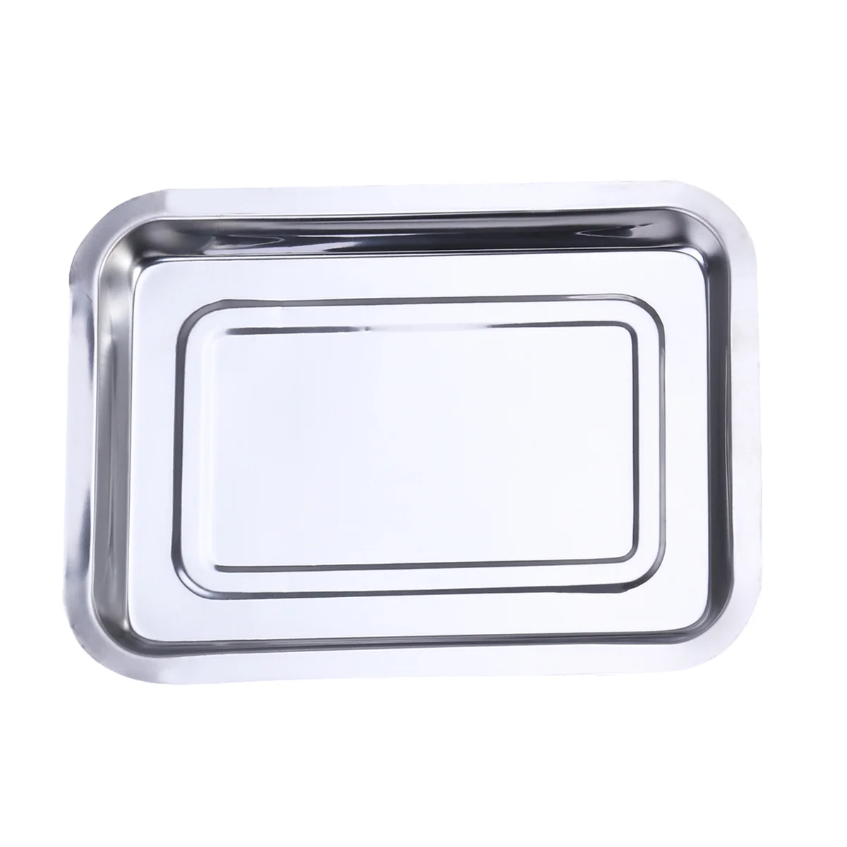 

Stainless Steel Grill Plate 26X19X2Cm Fine Workmanship Rust Proof Lightweight Dish Drying For Kitchen Use Grill Pan Dish