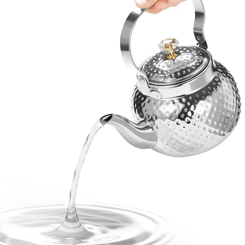 HOT SALE Stainless Steel Teapot With Infuser 1.2 L,Kettle Teapot With Removable Filter-For Filtering Tea Or Other Teas