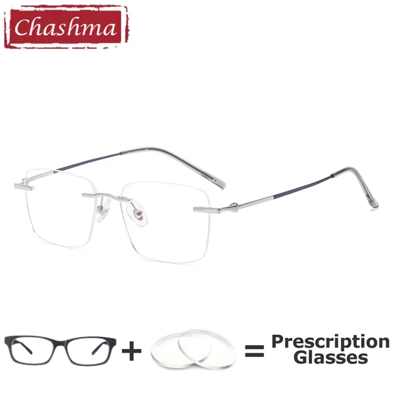 

Men Rimless Myopia Glasses Men Multifocal Eyeglasses Optical Prescription Recipe Lenses Reading Glasses Anti Reflective Lens