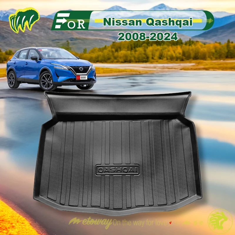 

For Nissan Qashqai 2008-2024 Custom Fit Car Trunk Mat All Season Black Cargo Mat 3D Shaped Laser Measured Trunk Liners