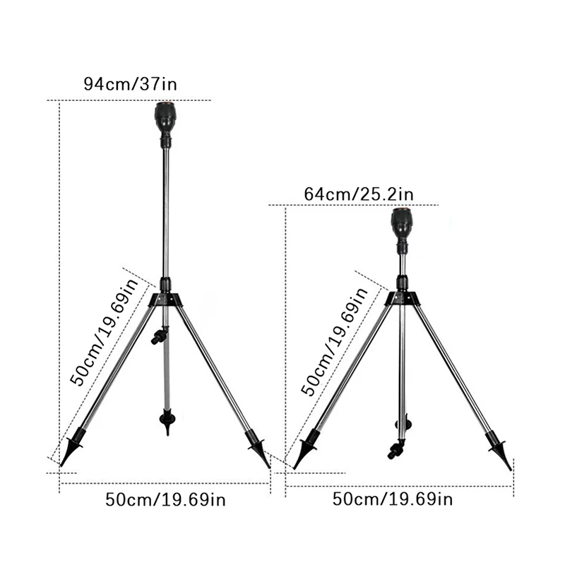 360 obrotowa zraszacz irygacyjna ze statywem z podporą teleskopową automatyczny opryskiwacz obrotowy głowica zraszacza ogrodowy zraszacz
