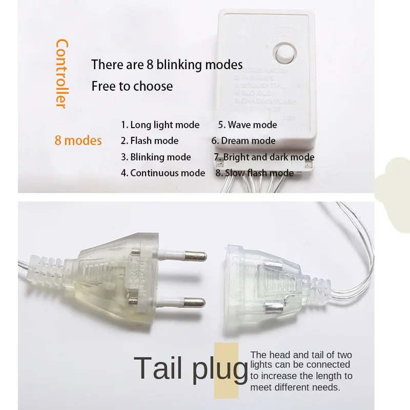 ม่านไฟสายแบบเทพนิยายเกล็ดหิมะ LED ไฟคริสมาสต์3M พวงมาลัยกลางแจ้งสำหรับงานปาร์ตี้ในบ้านสวนตกแต่งปีใหม่