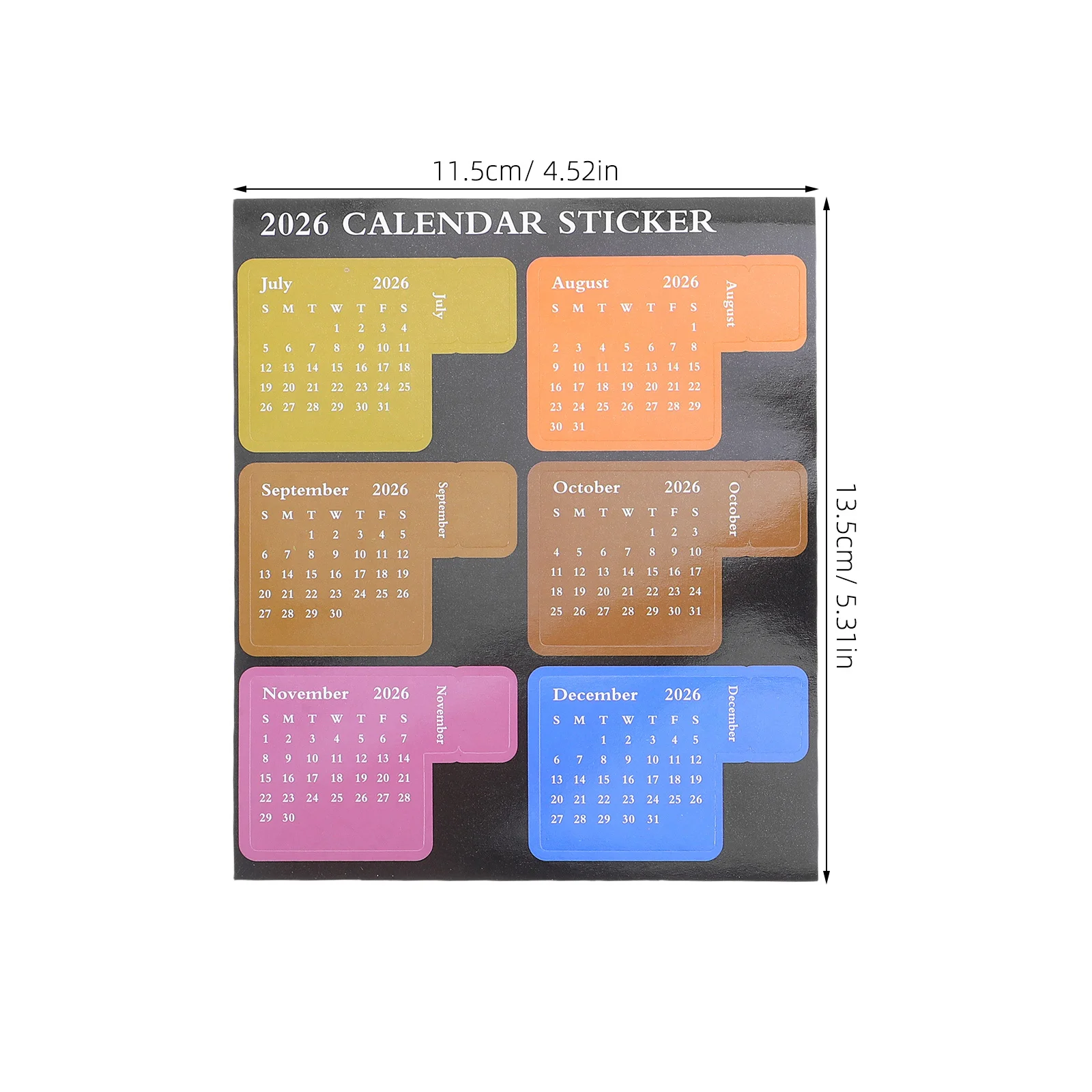 4Sets Calendar Index Tabs Colorful Monthly Stickers Adhesive Planner Labels for DIY Notebooks Journals Scrapbooks