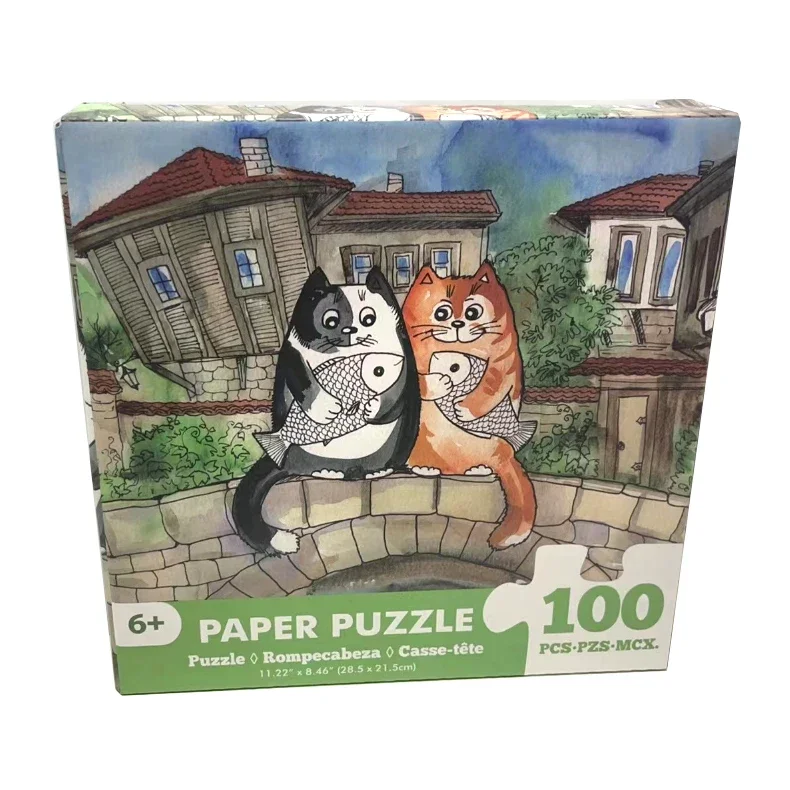 100 Pieces Jigsaw Puzzle Assembling Picture Cartoon Animals Decompression Puzzles Toy for Adult Children Kids Educational Gifts