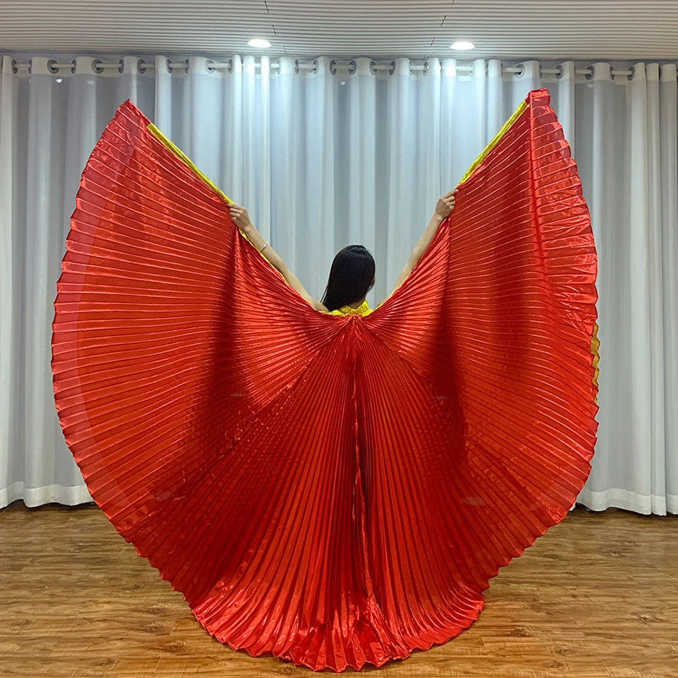 Belly Dance อุปกรณ์เสริม Isis ปีกที่สวยงาม Bollywood Eastern อียิปต์สติกเกอร์เสื้อผ้าสําหรับเด็กผู้ใหญ่ผู้หญิง Gold Wings