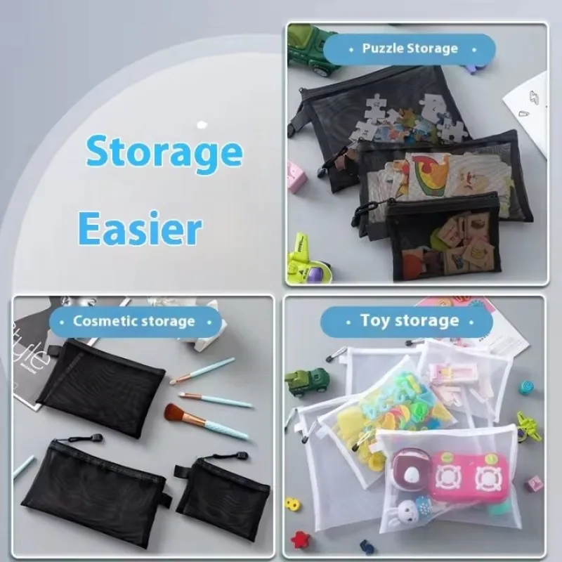 โปร่งใสซิปแฟ้มโฟลเดอร์อุปกรณ์สํานักงาน Archive Bag Home Storage สุทธิกระเป๋านักเรียนกระเป๋าเอกสารกล่องเก็บของโปร่งใส