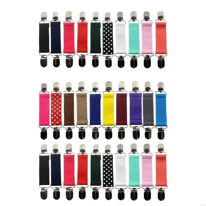 Double-Ended Fabric Fasteners, 30Pieces for Holding Bed Sheet Edges, Tablecloths, Sofa Covers, and Cushion, Gloves Y08E