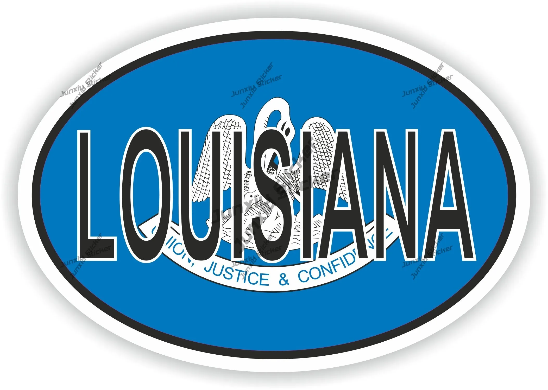 

Louisiana Flag Badge Oval Sticker Camping Vehicle Accessories Travel Occlusion Scratch Decor Graphic Beauty Phone Trunk Guitar