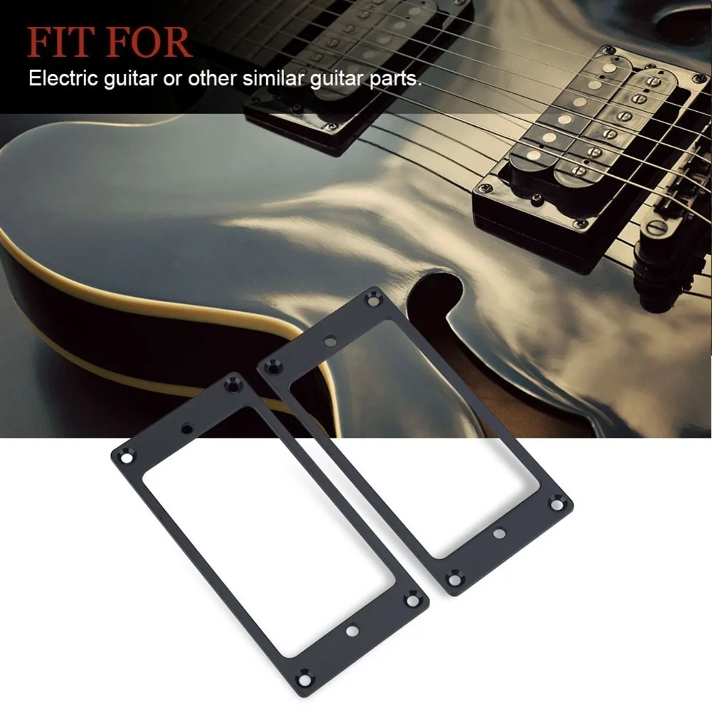 ​2Pcs Aluminum alloy Flat ​Humbucker Pickup Frame Humbucker With Screws ​Mounting Rings Silver, Black, Gold Replacement Parts