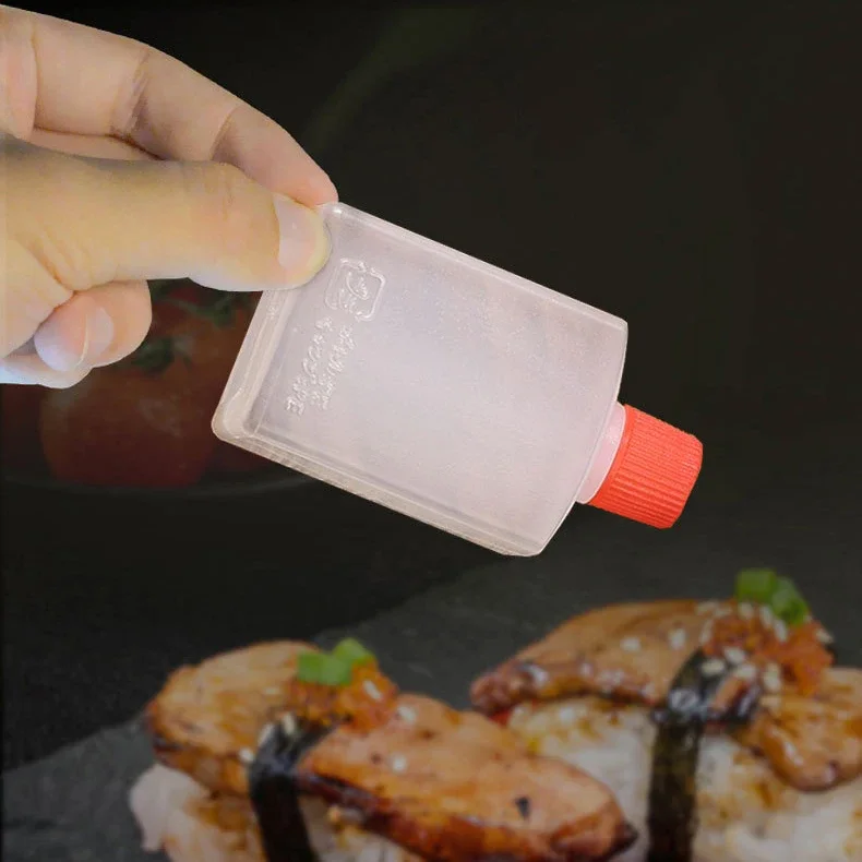 2pcs 6ml 15ml 23ml 30ml Sushi Soy Sauce Bottle Transparent PE Food Grade Plastic  Takeout Packaging Seasoning