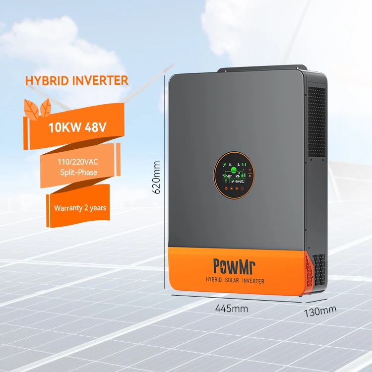 PowMr 10KW 48V Split Phase Solar Inverter 110/240V off/on grid DuaI MPPT Pure Sine Wave Hybrid Solar Inverter