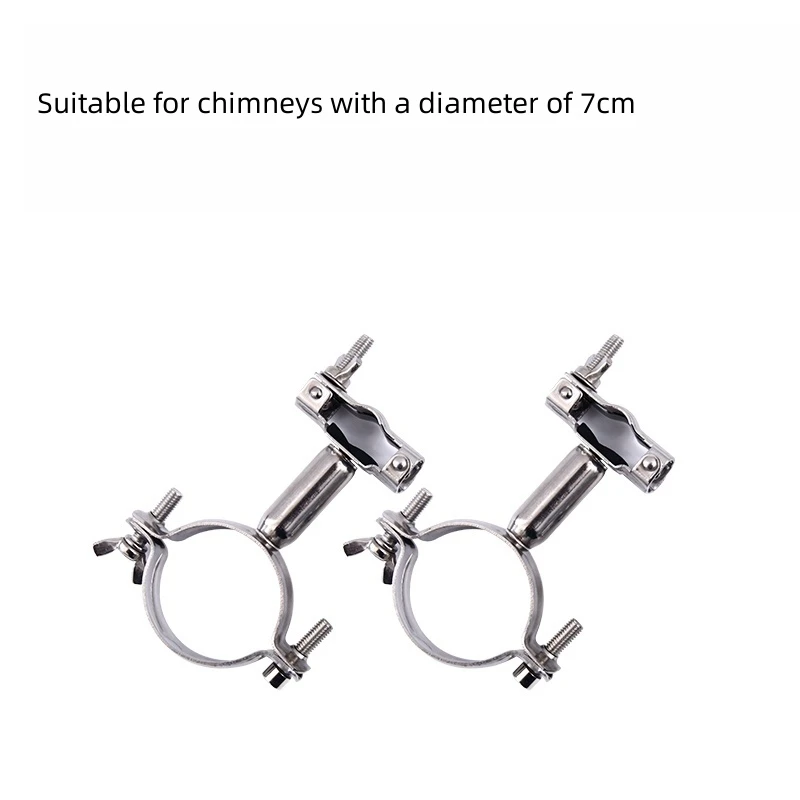 Imagem -03 - Duplo Cabeçada Stainless Steel Chimney Pipe Clamp Outdoor Camping Acessórios Fogão a Lenha Novo