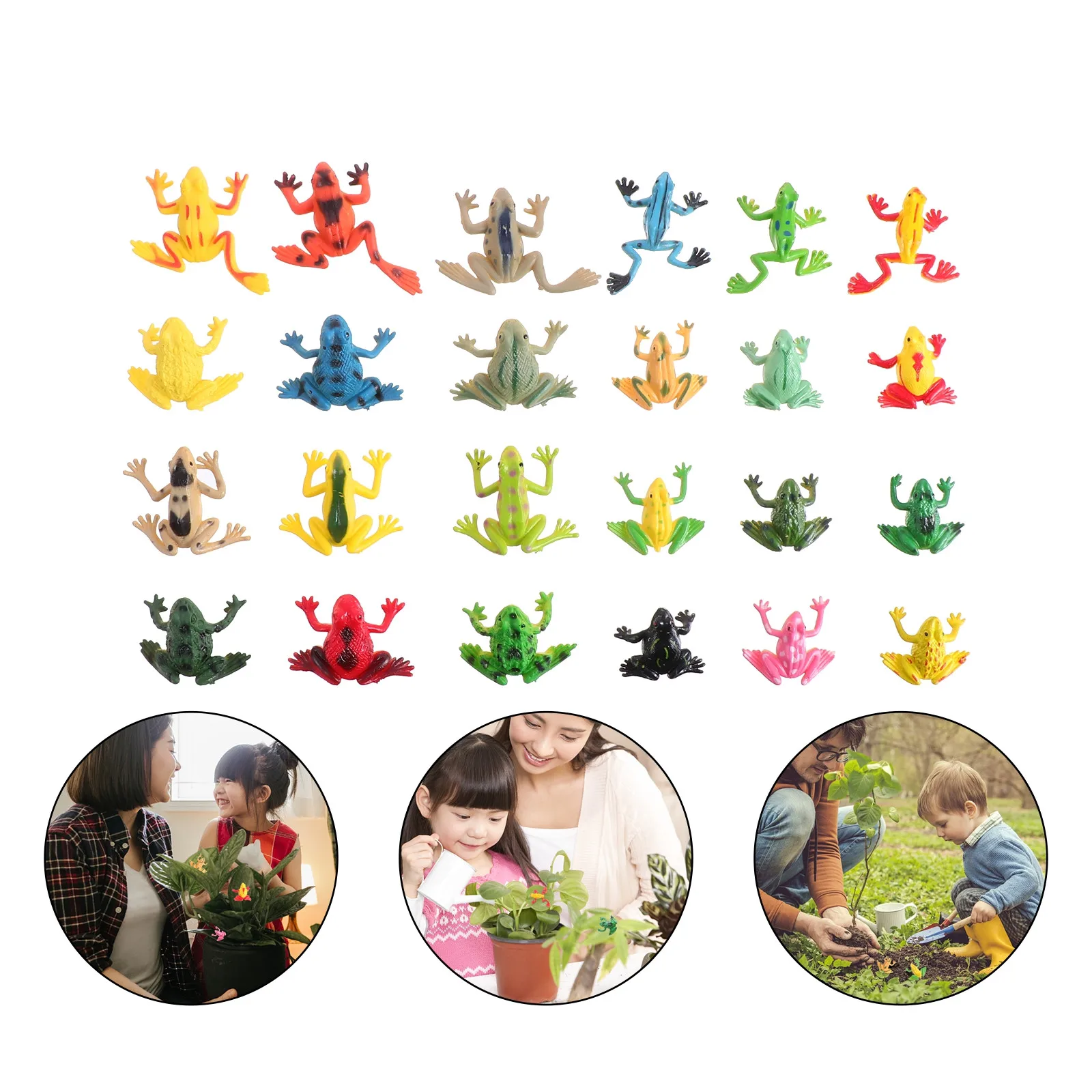

24Pcs Vibrant Frogs Statues Non Toxic PVC Mini Frogs Figures for Children Pond Aquarium Terrarium Goody Bag
