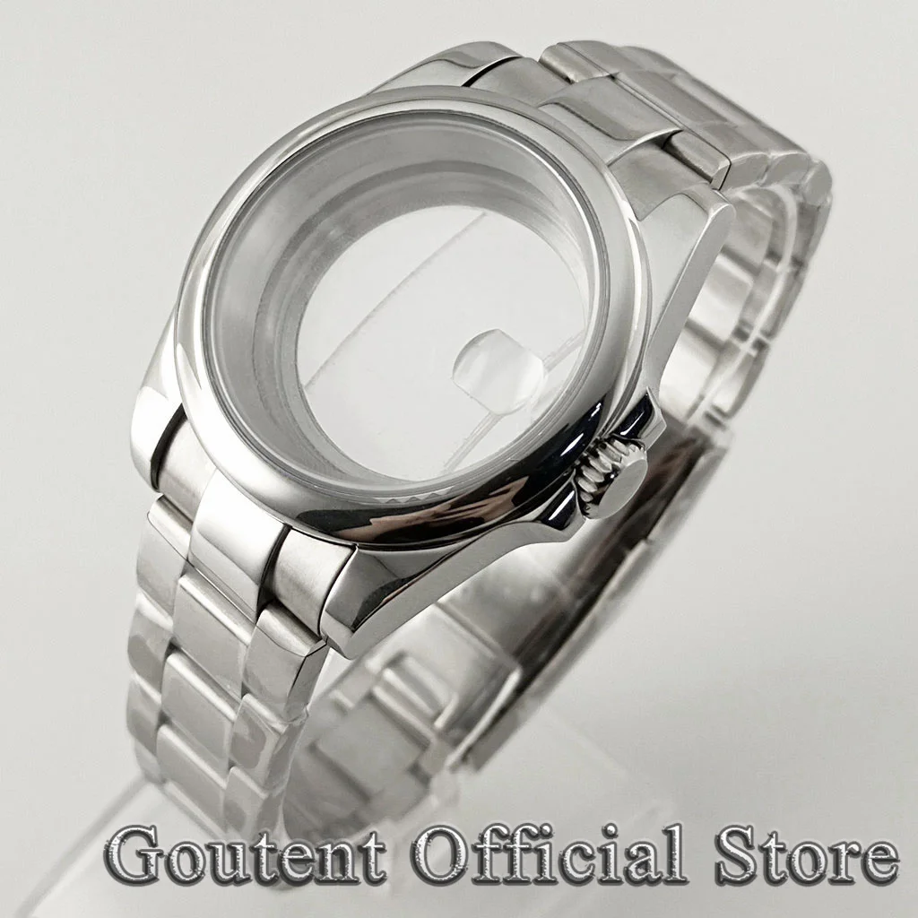 

Goutent Sapphire Crystal Silver 36mm/39mm Men's New Style Watch Case Fit NH34 NH35 NH36 ETA 2824 PT5000 Movement