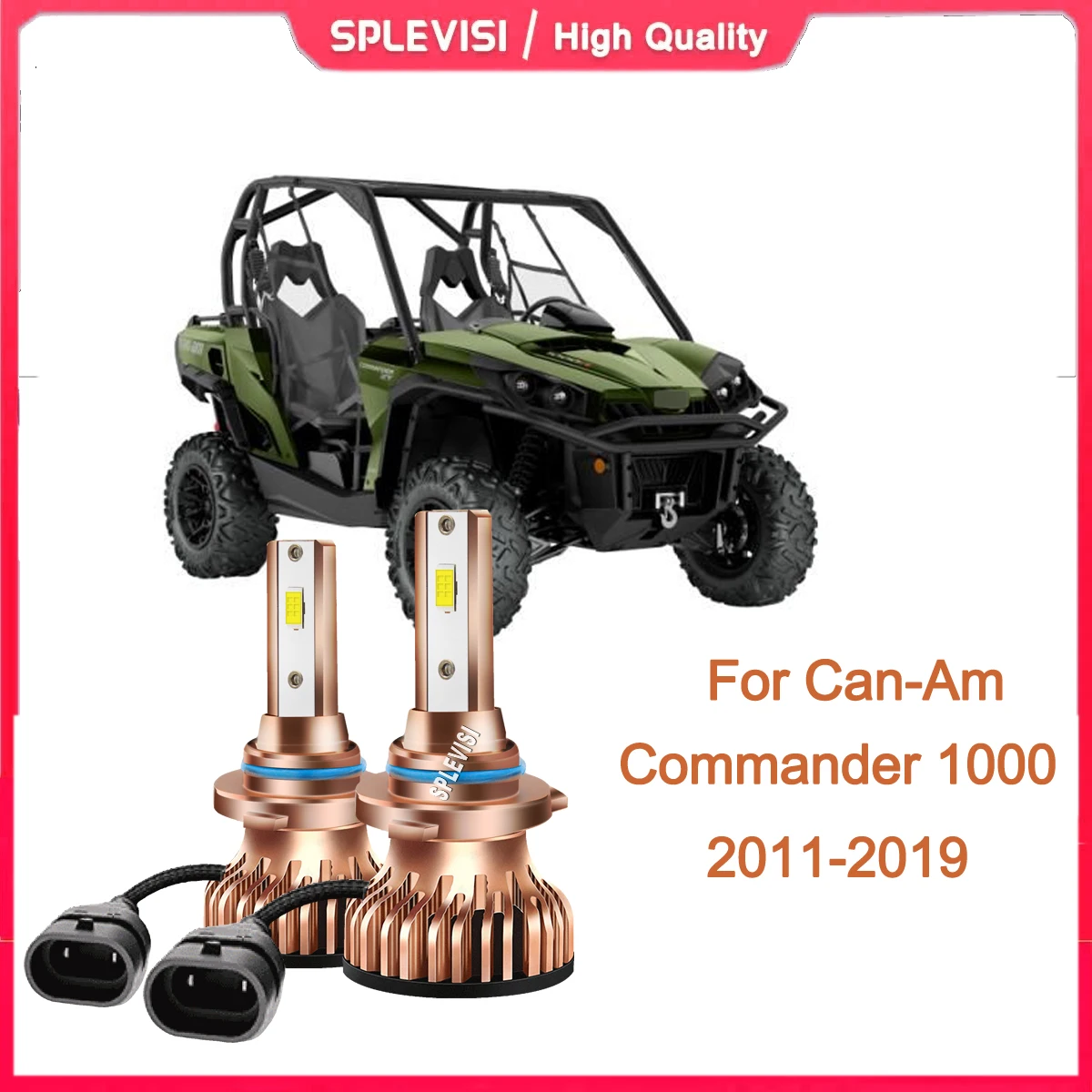 

2Pcs LED Headlight Headlamp Auto Light Improves Up to 400% Brightness For Can-Am Commander 1000 2011 2012 2013 2014 2015-2019