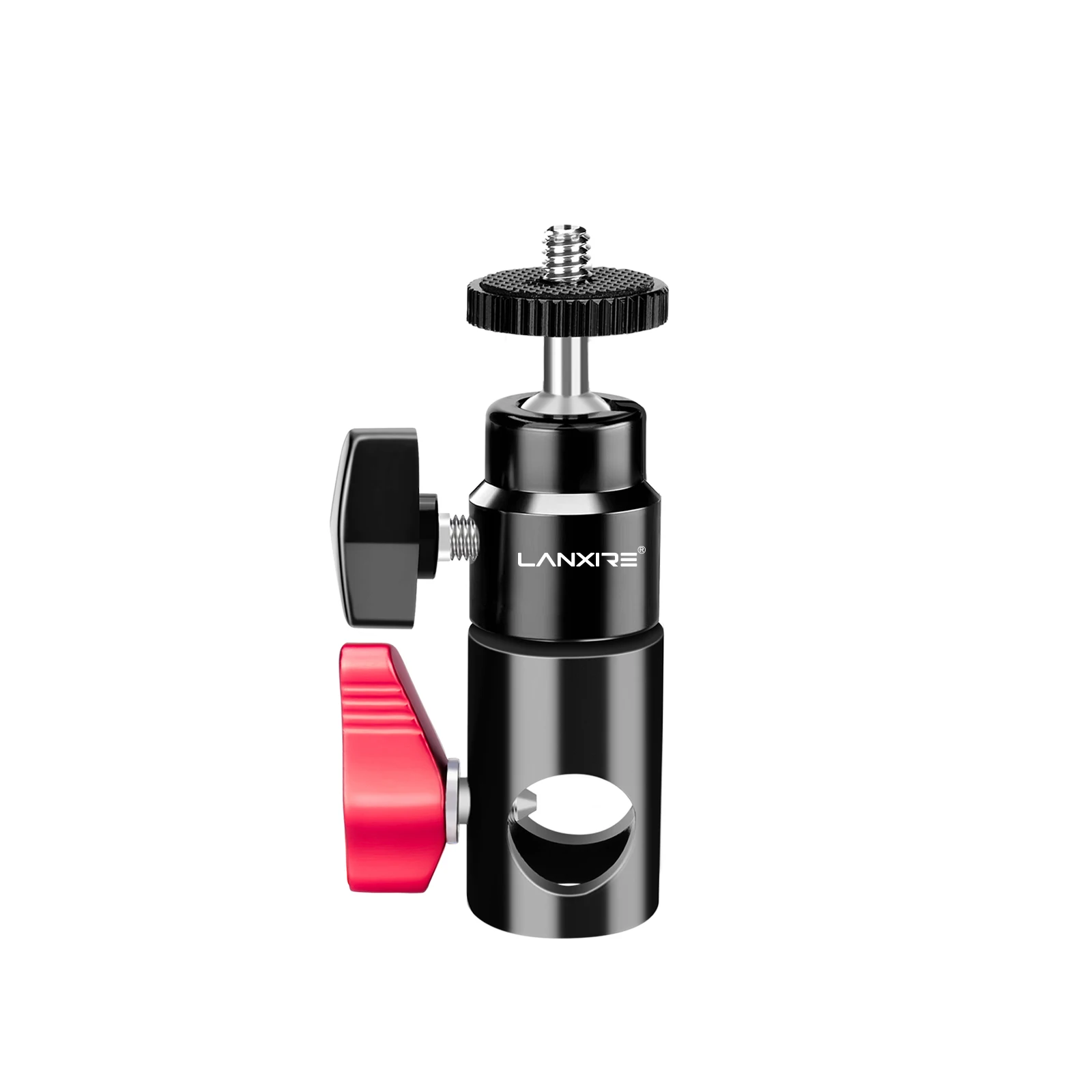 Lanxire 16mm Snelle Adapter met Mini Balhoofd, Lampstatief Converter met 1/4" Schroef voor Camera, Monitor, Ringlicht, C-Stand en Giekarm