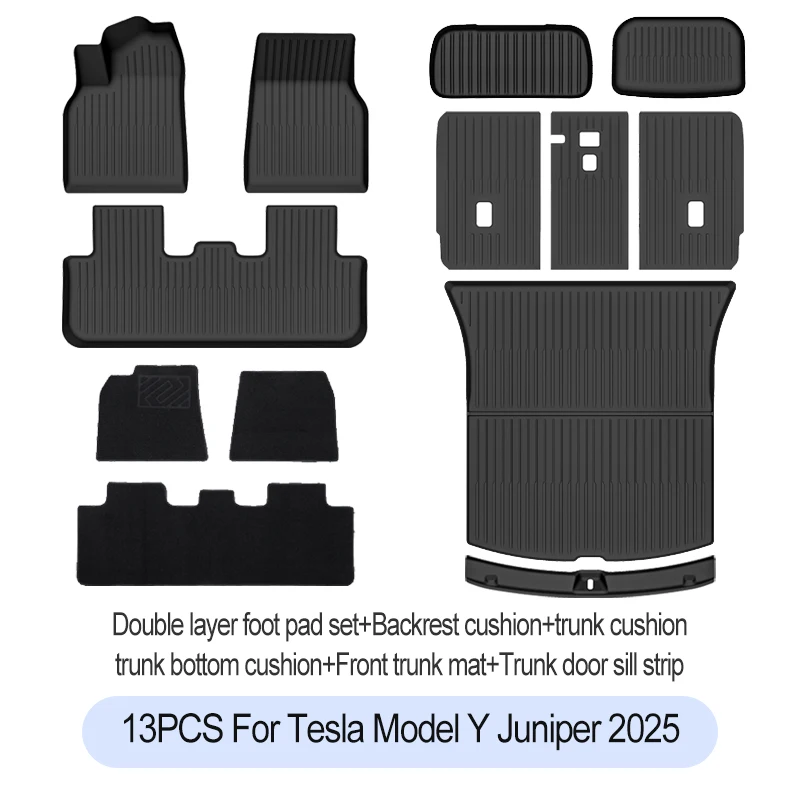 Tesla Model Y Juniper Premium/Performance 2025+ TPE vloermatten bagagemat slijtvaste voetmatten ModelY kofferbakmatten