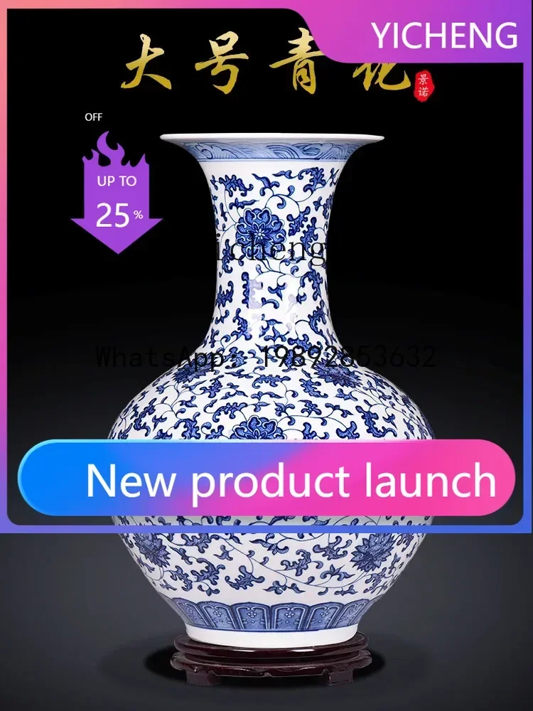 

Blue and White Porcelain Ceramic Vase Living Room Home Decorations TV Cabinet Decoration