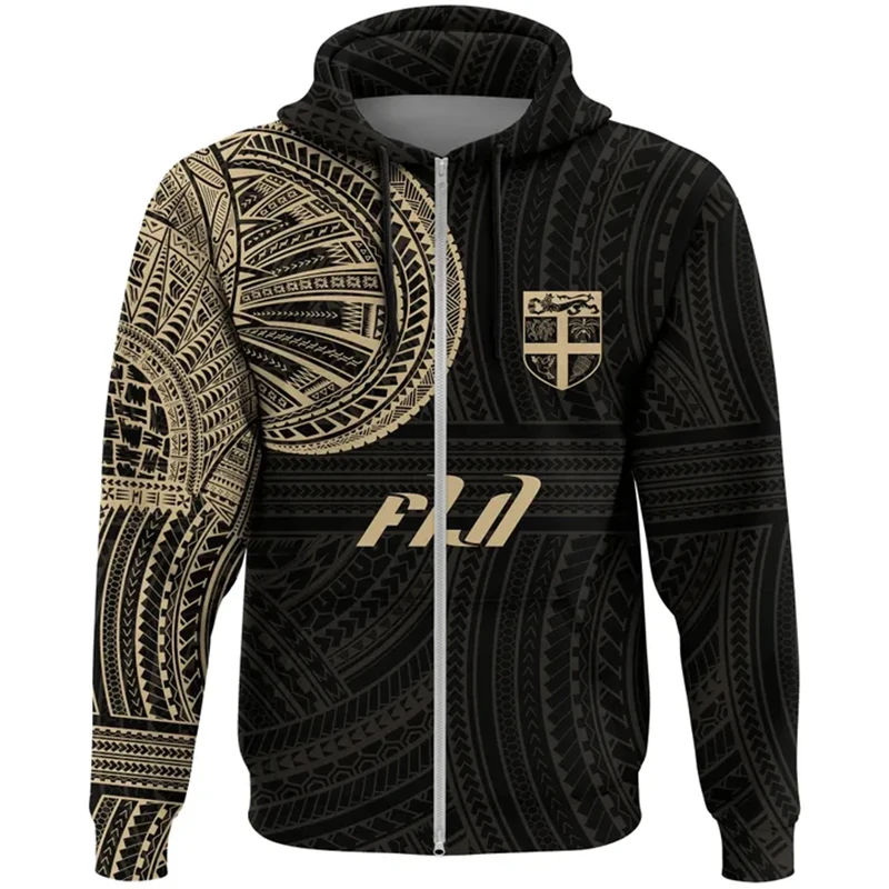 

Fiji Flag Map 3D Printed Zip Up Hoodies For Men Clothes Fijian National Emblem Zipper Hoodie Casual Man Sweatshirt Boy Tracksuit