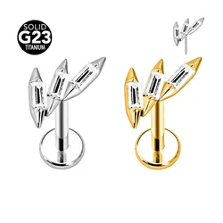 ASTM F136 G23 Titanium Bamboo Threadless Piercing Cartilage Pin Push in Labret Stud Daith Conch Earring Lip Jewelry 16G 18G 20G