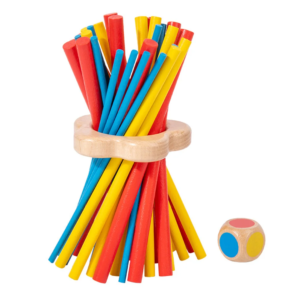 1 conjunto de jogo de empilhamento de equilíbrio, bastões coloridos de madeira, desenvolver conscientização espacial das crianças, reconhecimento de cor, família interativa