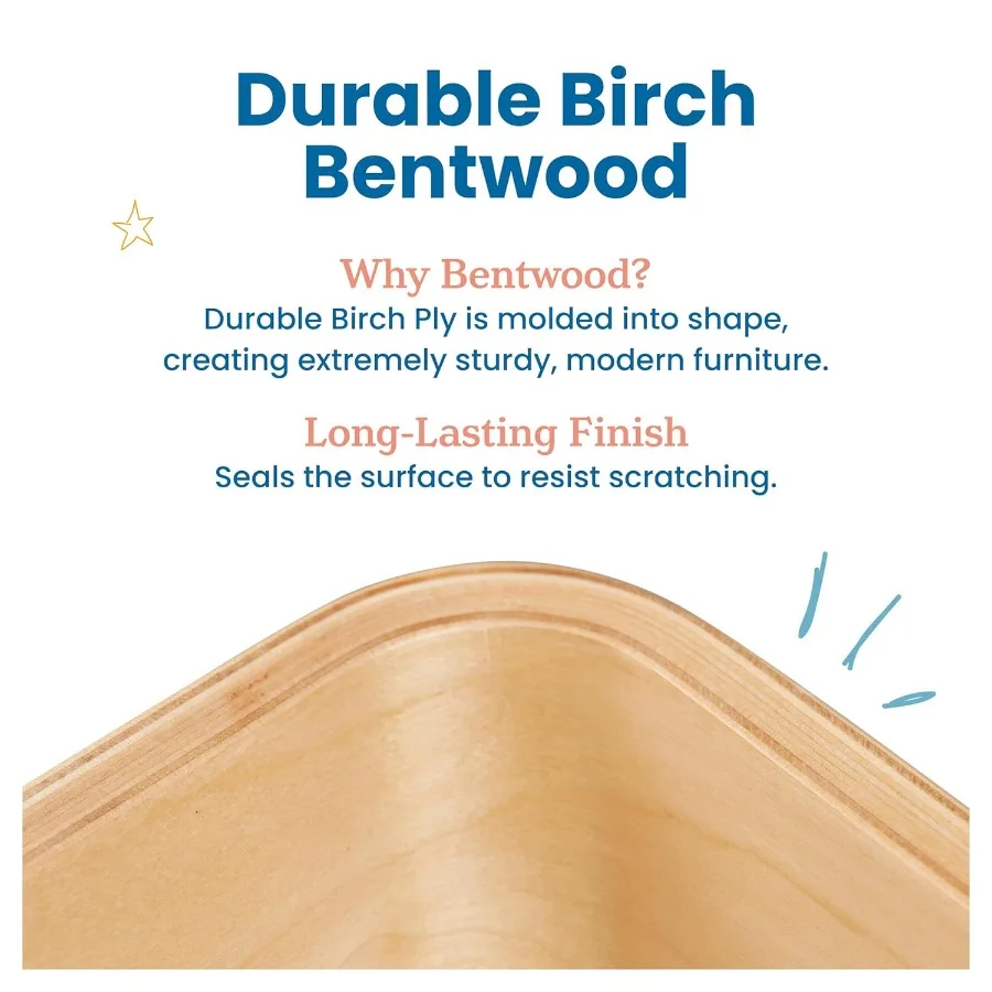 ECR4 Bentwood طاولة مستديرة وكرسي خلفي منحني مجموعة أثاث لغرف اللعب والفصول الدراسية تصميم معاصر مع كون متين