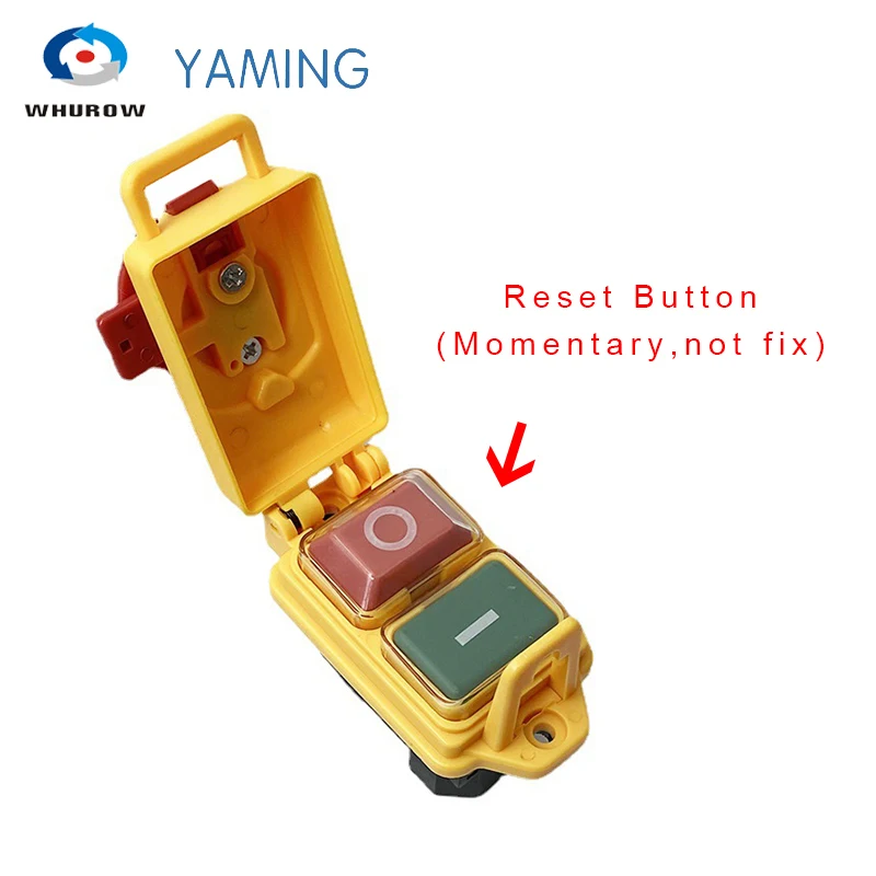 Electromagnetic Switch 4/5 Pin 110V 220V ON-OFF Momentary Reset Push Button With Cover IP55 Waterproof YCZ3-C Replace KJD17