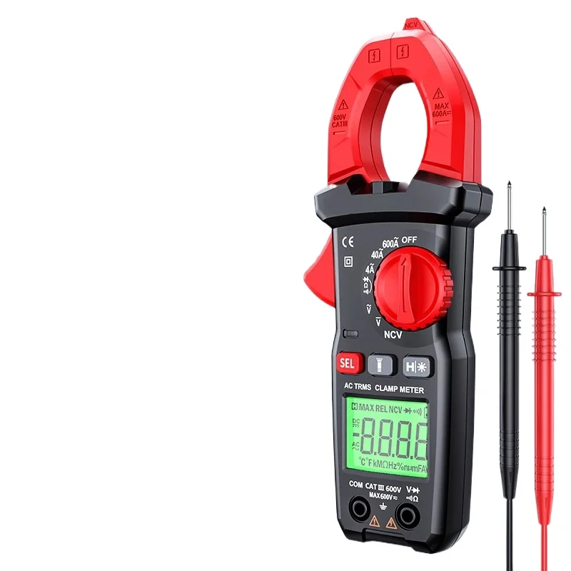 Clamp meter, current 600A, multi-functional, universal AC/DC clamp meter, electrician use, high precision, intelligent anti-burn
