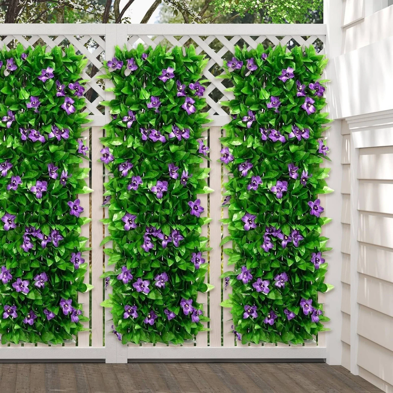 Fake Climbing Foliage Fence Expandable Artificial Hedge Panel Faux Hedge Wall Panel Easy to Install Garden Decor Fade Resistant