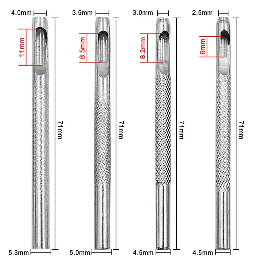 Carbon Steel Leather Hole Punch High-quality Hollow 2.5/3/3.5/4mm Hole Bit Silver Crimping Drill Watch Belt