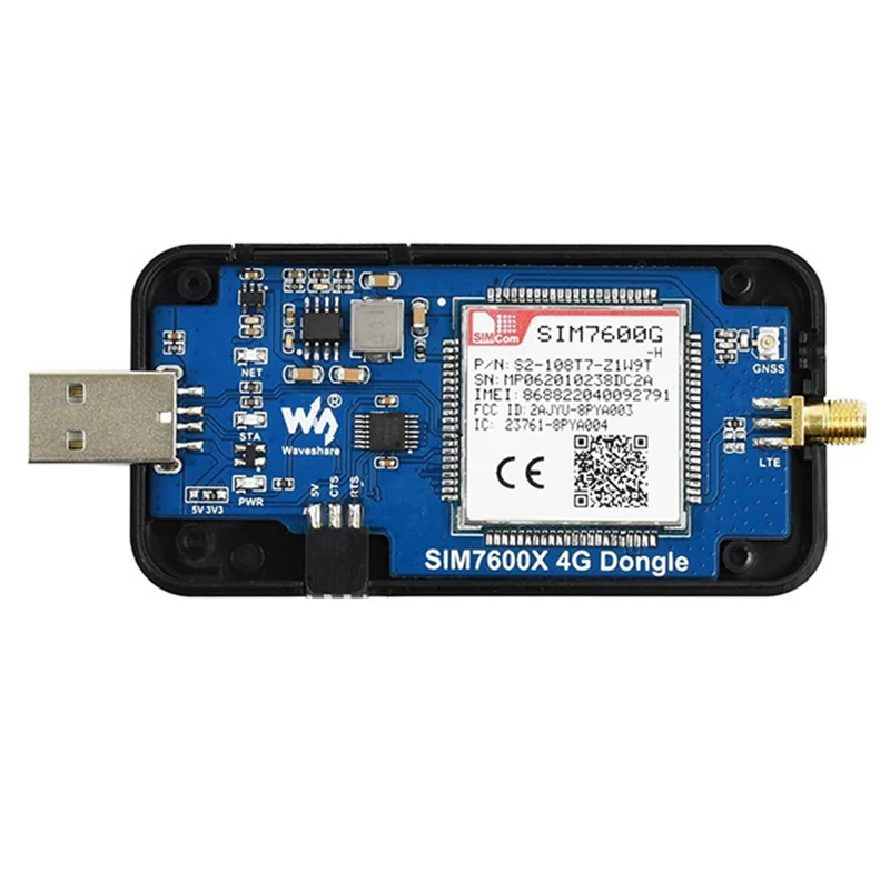 

Лидер продаж T82C-2X модуль Waveshare SIM7600G-H 4G DONGLE, модуль доступа к Интернету для Raspberry Pi GNSS, глобальная связь