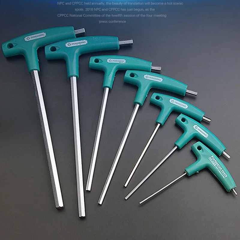 1pc T-shaped Hexagon Screwdriver Hex Screwdrivers Set 1.5/2.5/3/4/5/6mm Socket Screw Wrench Bicycle Repair Tools