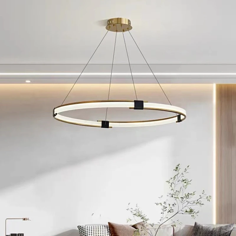 

Italian circular-shaped living room chandelier, high-end design for designer dining room and bedroom, circular main light