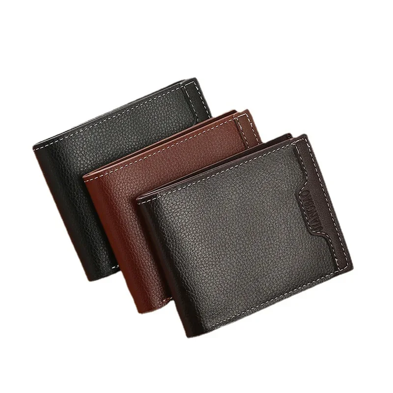 Vintage Men Leather Wallet Short Slim Male Purses Money Credit Card Holders Men Wallet Money Bag