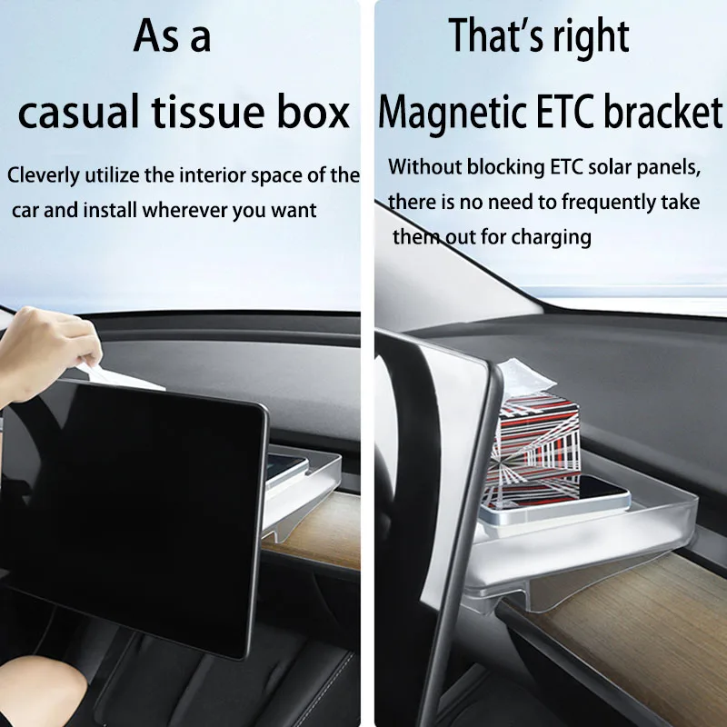 Storage Box for Tesla  Model 3 Highland 2024 Under Screen Storage Tray Behind Screen Organizer