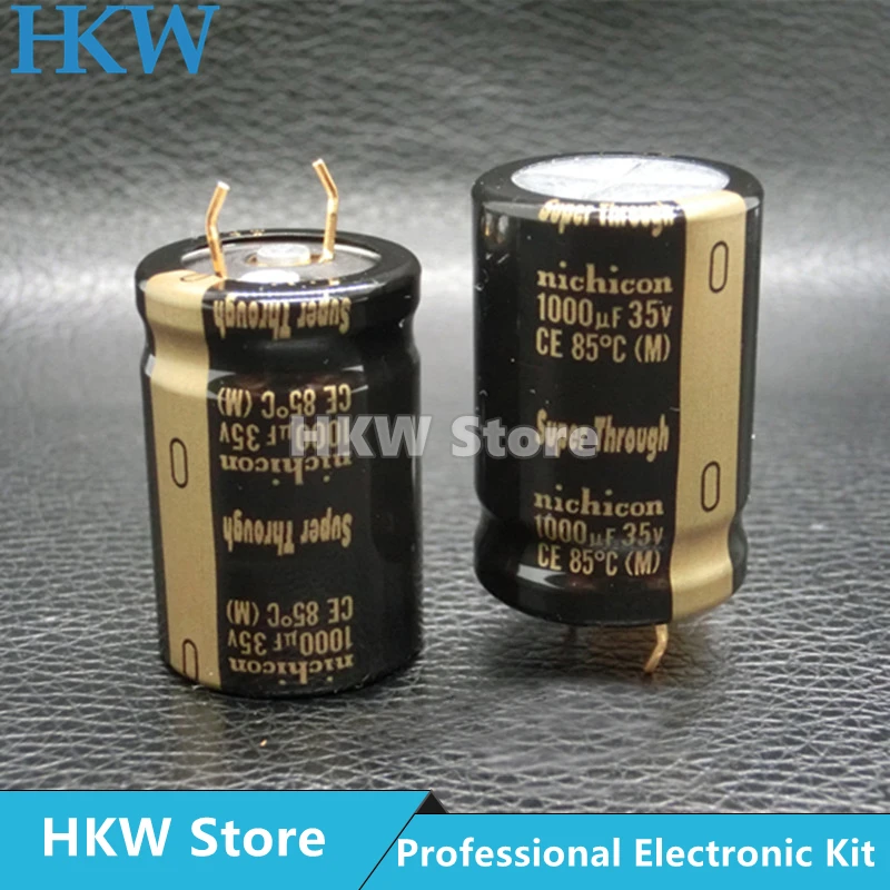 2pcs NICHICON 1000UF 35V 20X30mm KG Series Electrolytic Capacitors Hi-Fi Audio Capacitor New and Original 35V1000UF 20*30MM